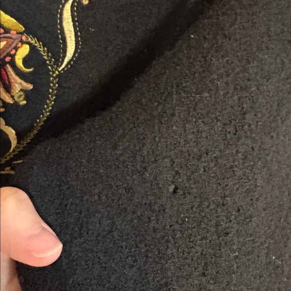 Vintage Y2K Carson Womens Black Boiled Wool Embroidered Dresscoat Size M - Picture 10 of 16